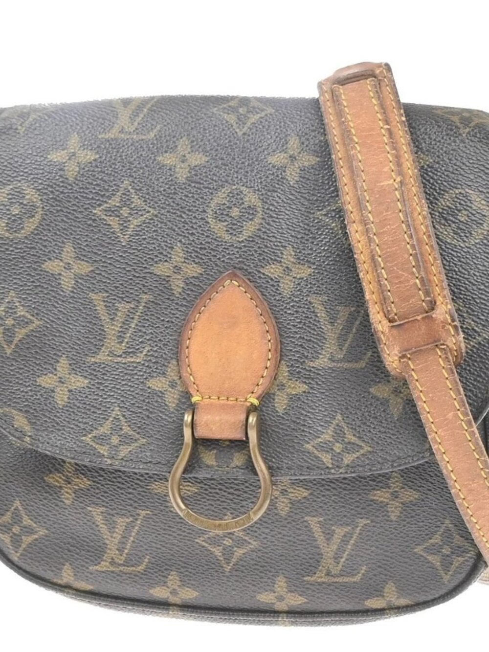 LOUIS VUITTON Saint Cloud MM Shoulder Bag Monogram Leather Brown M51243 60MA420